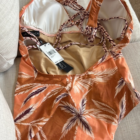 La Blanca Women's Multi Strap Cross Back One Piece Swimsuit Sienna/Sandy Cove16 - Picture 6 of 7